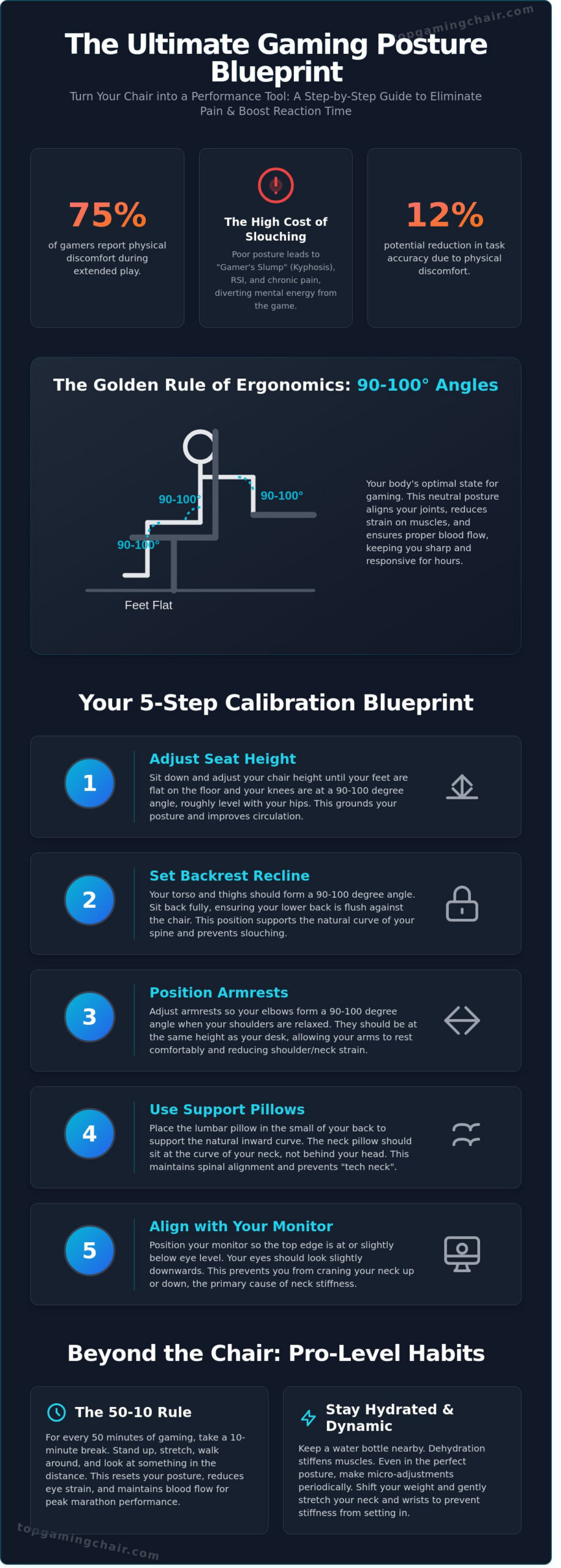 How to Properly Sit in a Gaming Chair: The Ultimate Guide to Posture and Performance - Infographic