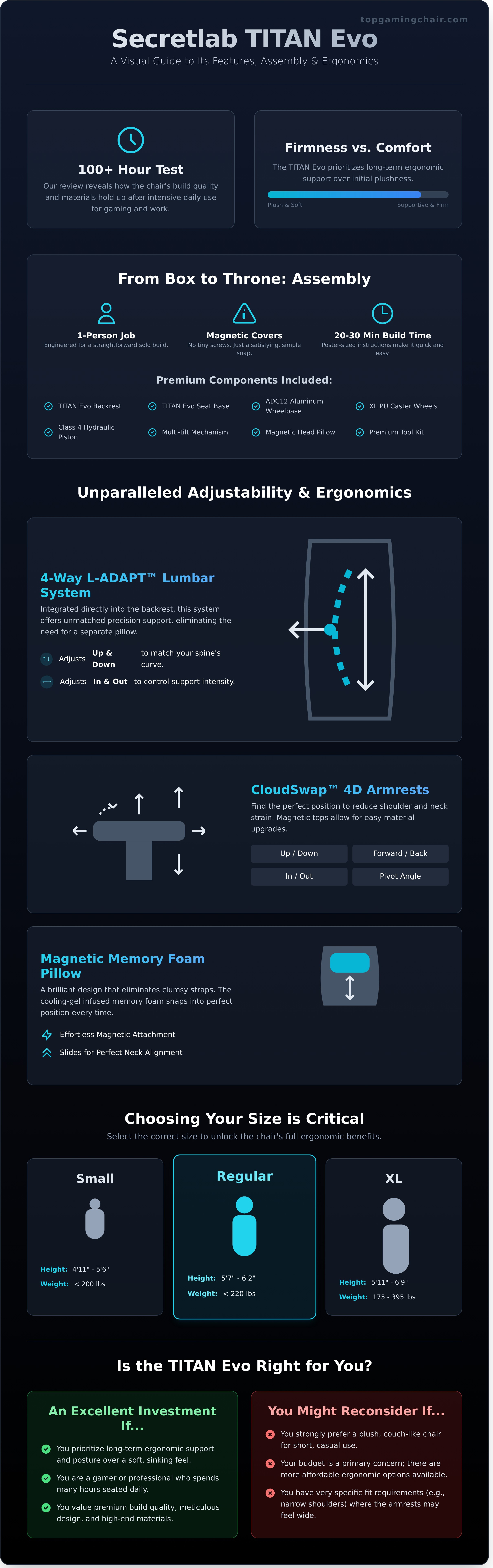 Secretlab Titan Evo Review: The Definitive Verdict After 100+ Hours - Infographic