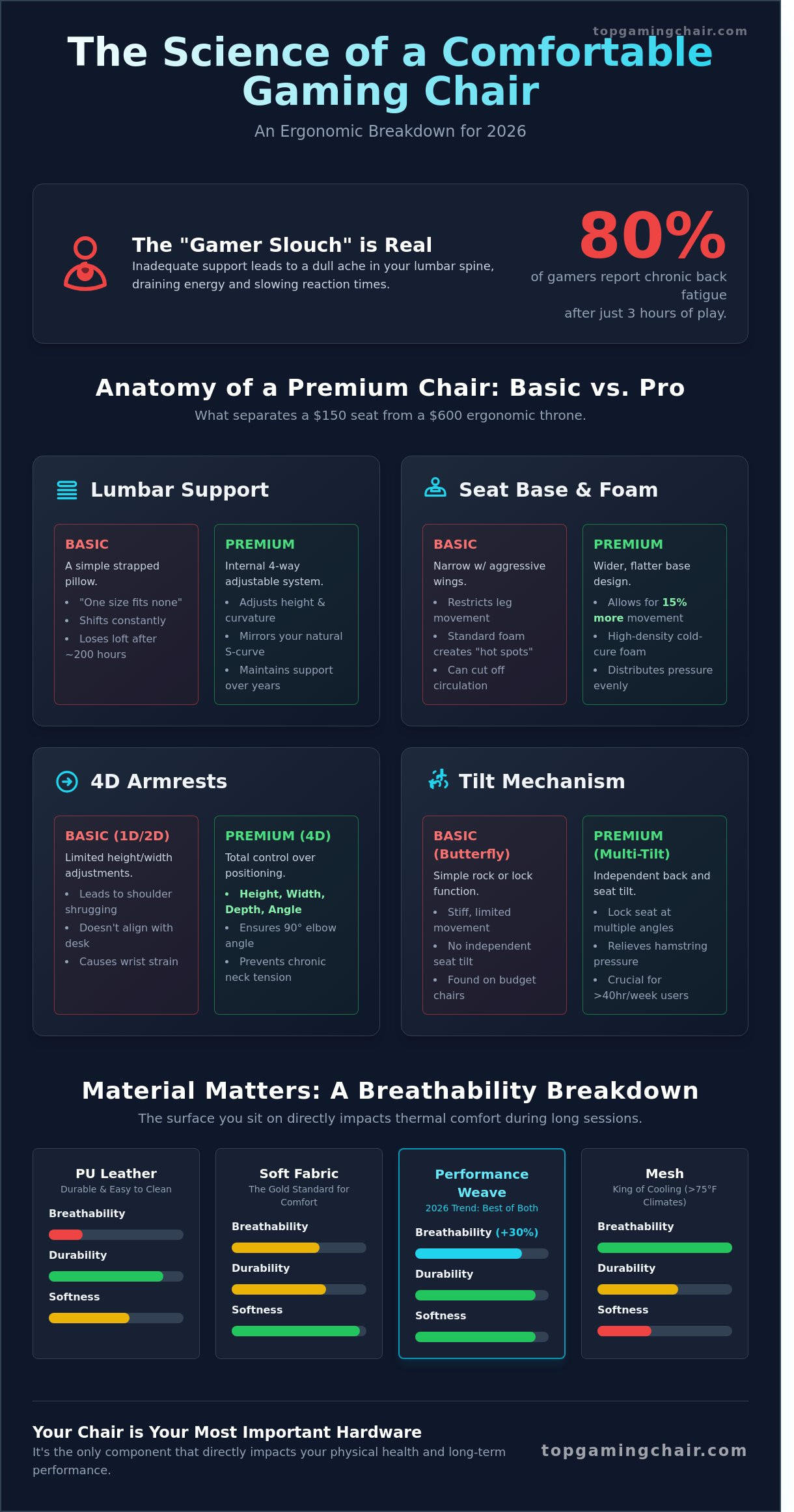 The Most Comfortable Gaming Chair for Long Sessions: 2026 Expert Guide - Infographic